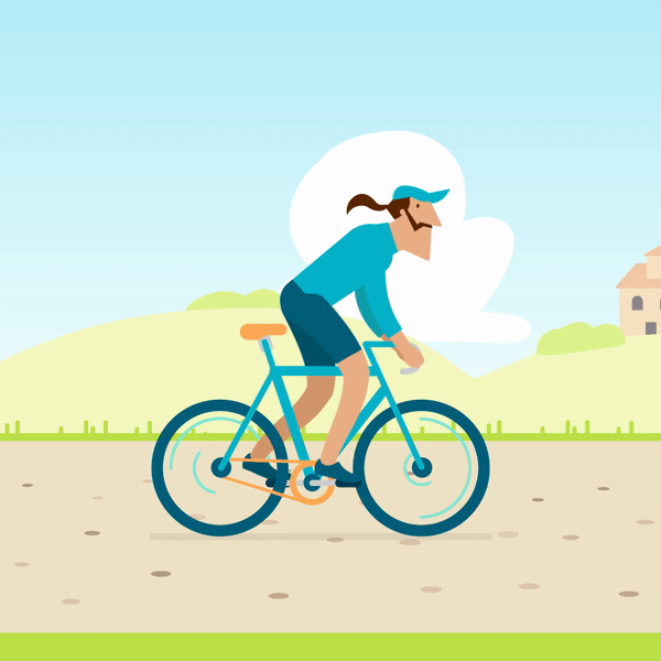 A bicyclist racing Giro d'Italia