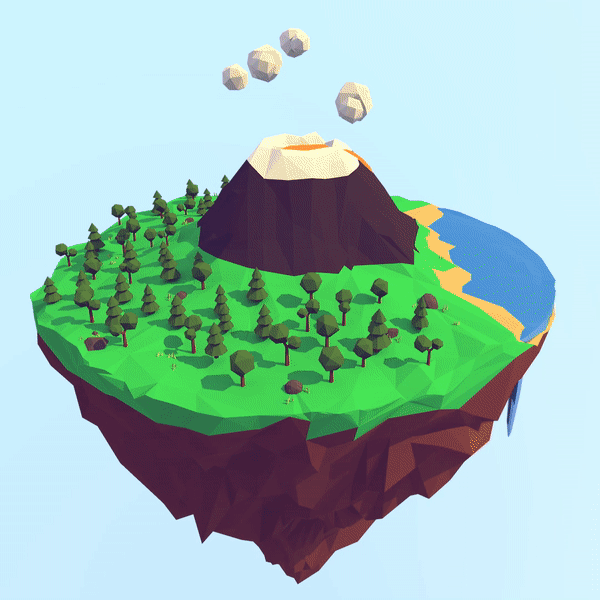 Floating low poly island